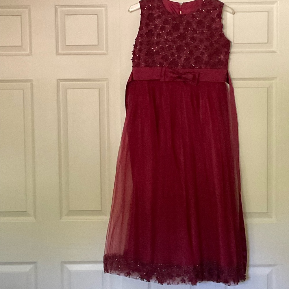 Burgundy dress for big girl
